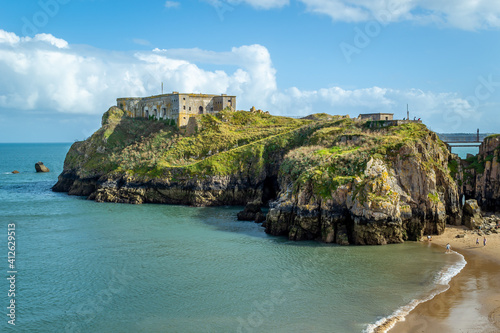 Castle in the city of Tenby, Wales.