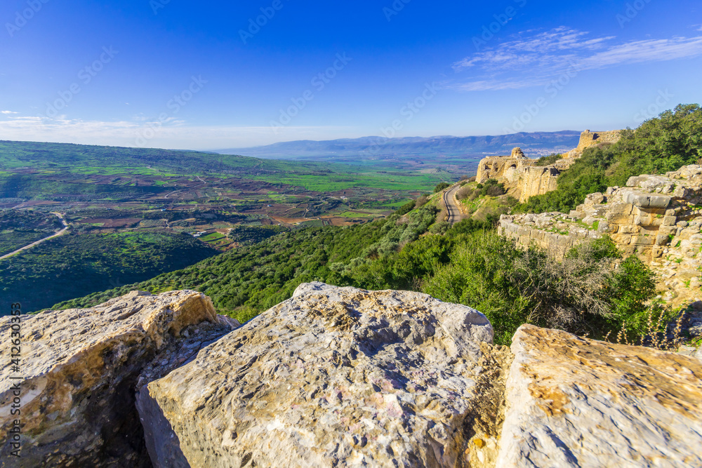 Medieval Nimrod Fortress with nearby landscape and countryside
