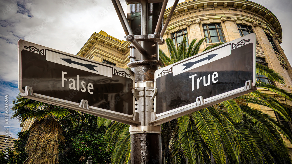 Street Sign True versus False