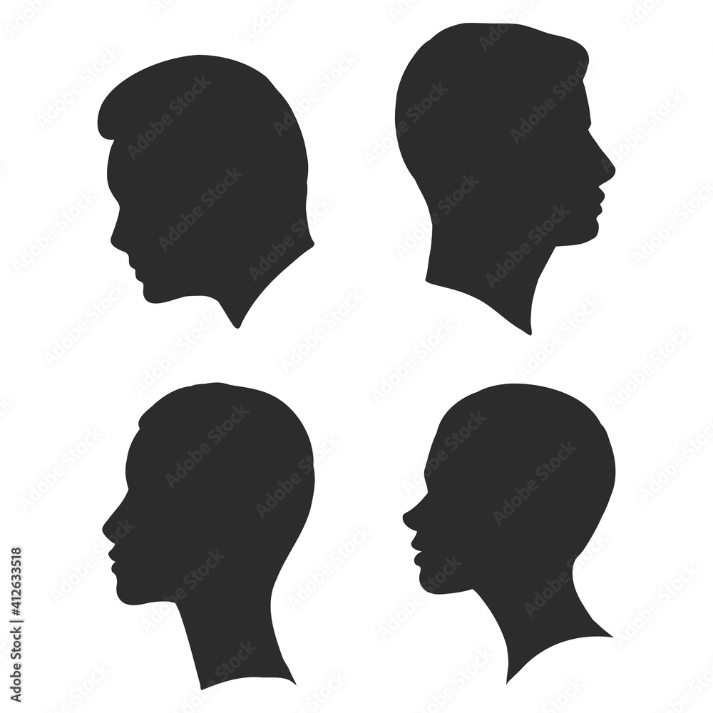 the profile of a human head, vector illustration sketch