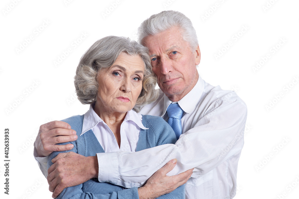 Portrait of senior couple  hugging