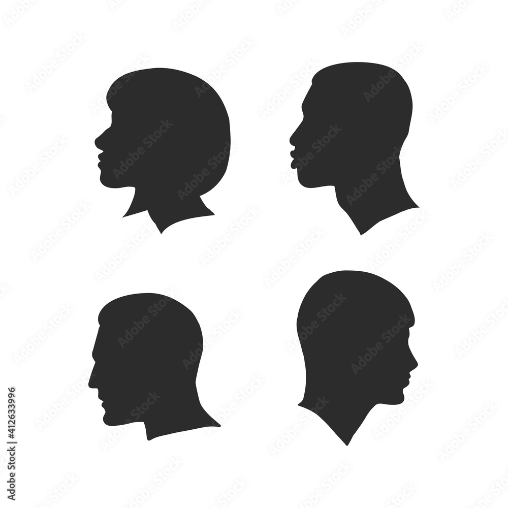 the profile of a human head, vector illustration sketch