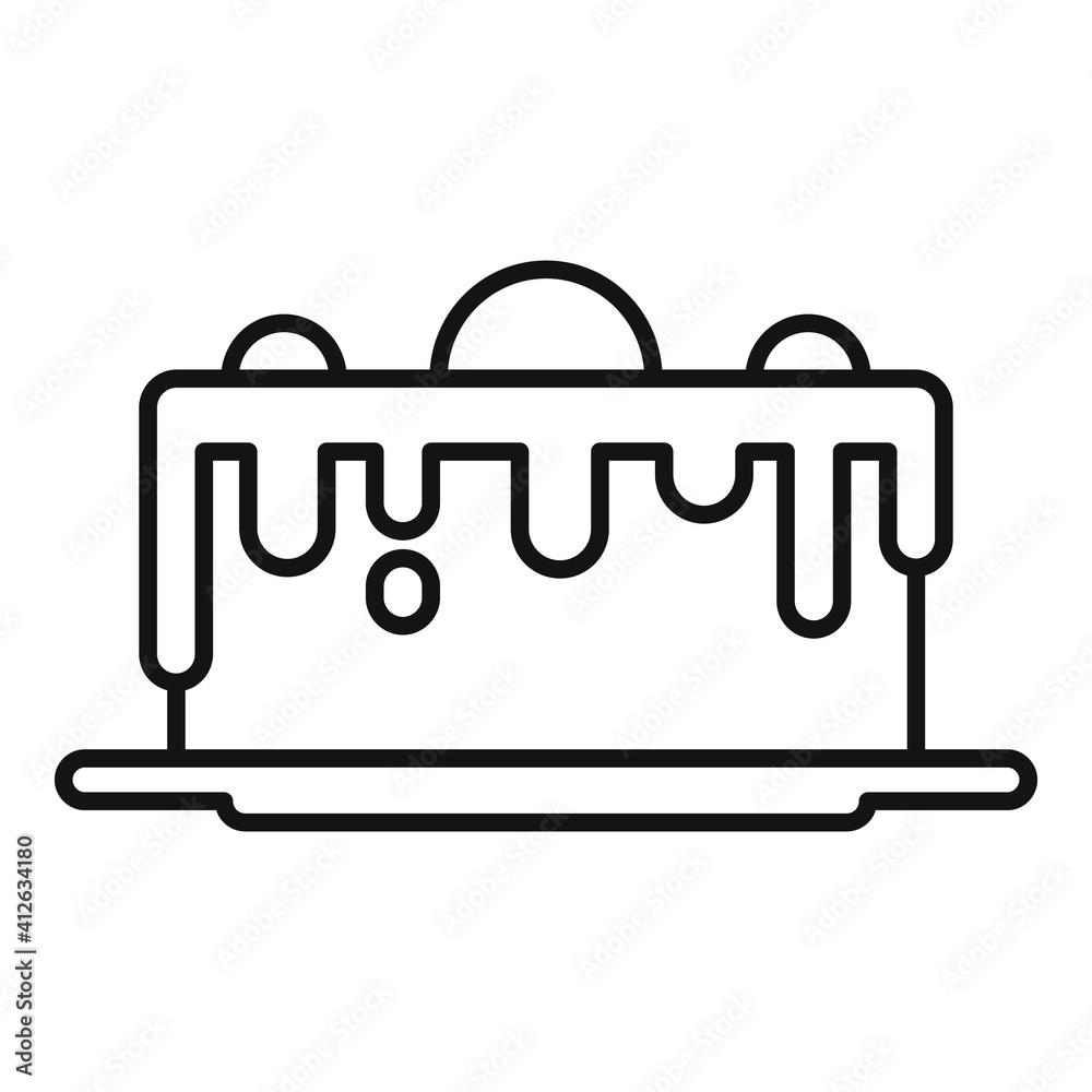 Cherry cake icon. Outline cherry cake vector icon for web design isolated on white background