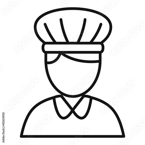 Confectioner woman icon. Outline confectioner woman vector icon for web design isolated on white background