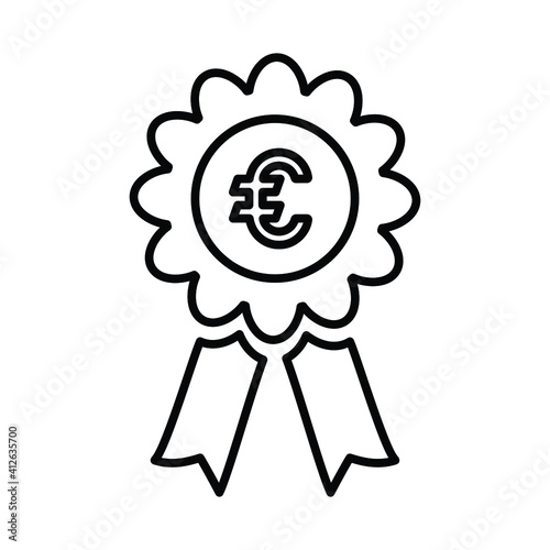 Euro award line icon. outline design