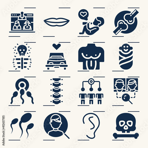Simple set of romanticism related filled icons.