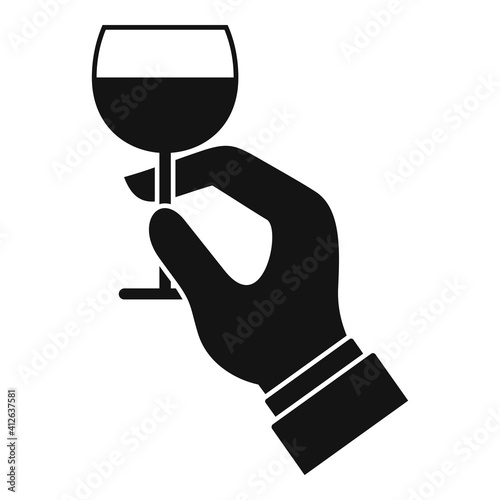 Sommelier glass hand icon. Simple illustration of sommelier glass hand vector icon for web design isolated on white background