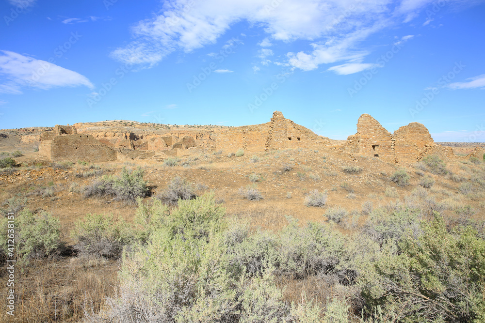 Chaco Culture National Historical Park in New Mexico, USA, Indian ruins Chaco Culture National Historical Park in New Mexico, USA, Indian ruins