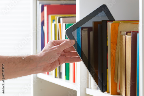 Modern ebook reader and books