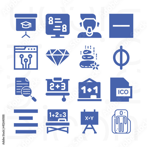 16 pack of calculus  filled web icons set