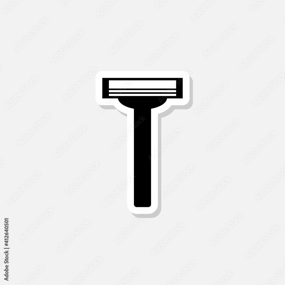 Razor icon sticker isolated on white background Razor icon sticker isolated on white background