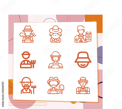 Simple set of 9 icons related to wisconsin