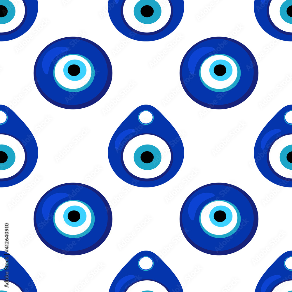 Seamless pattern with Nazar amulet for your project Seamless pattern with Nazar amulet for your project