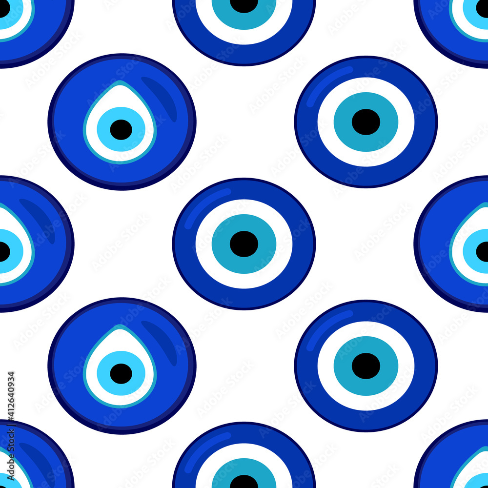 Seamless pattern with Nazar amulet for your project Seamless pattern with Nazar amulet for your project