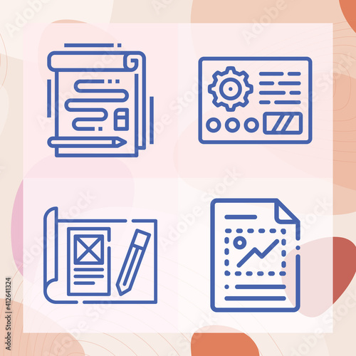 Simple set of selective service related lineal icons