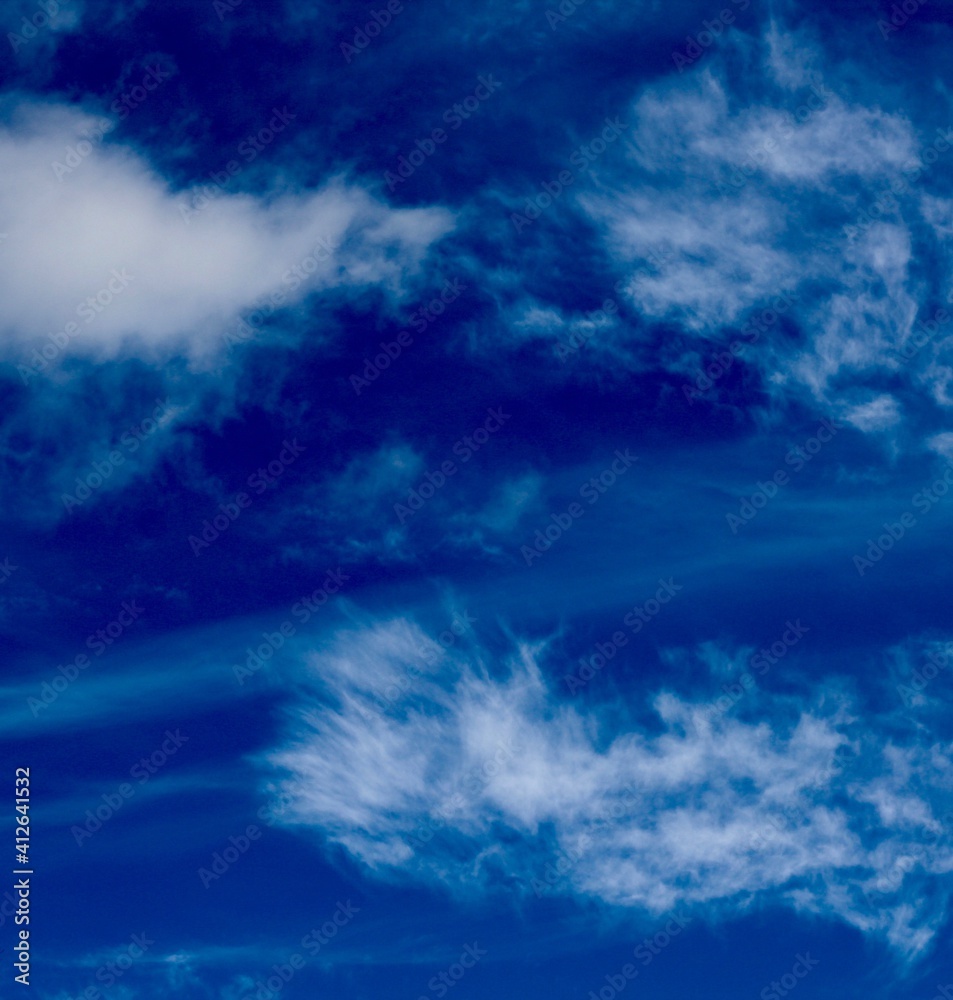 The white clouds in the bright blue skies. The white clouds in the bright blue skies.