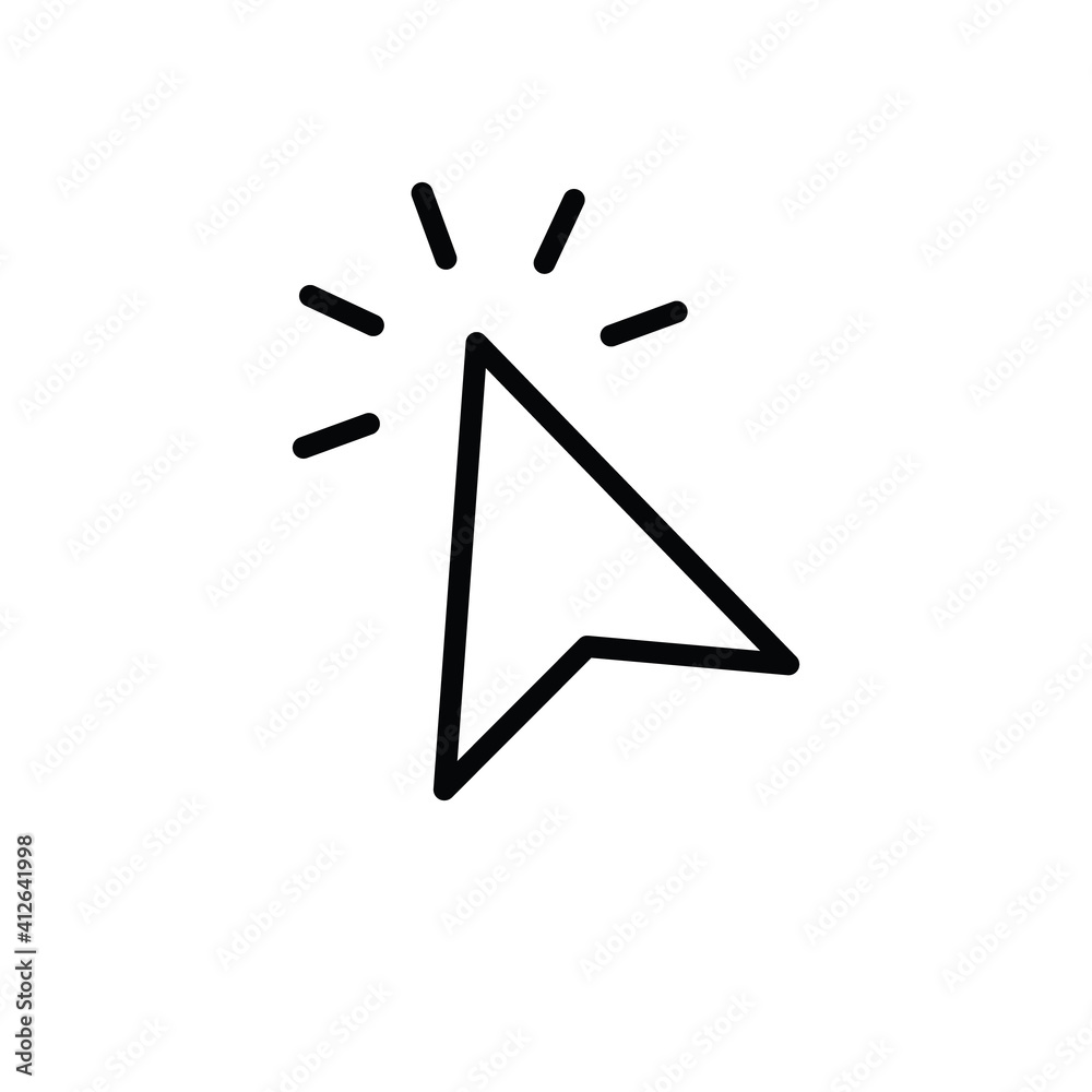 Fototapeta premium Arrow click icon. Clicking cursor. Linear vector.