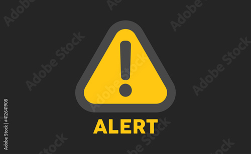 Alert icon. Exclamation danger sign. Rounded triangle with exclamation mark.