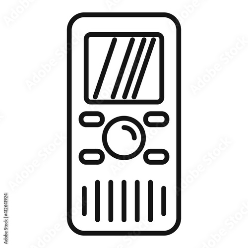 Dictaphone translator icon. Outline dictaphone translator vector icon for web design isolated on white background