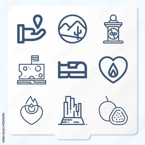 Simple set of 9 icons related to abandon
