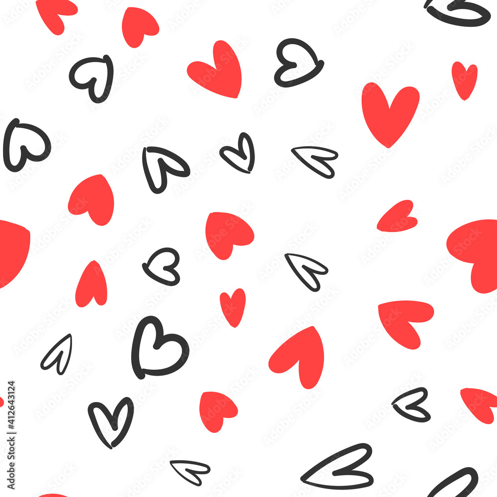 Heart doodles texture. Hand drawn valentine's day pattern. Hearts background. Heart doodles texture. Hand drawn valentine's day pattern. Hearts background.