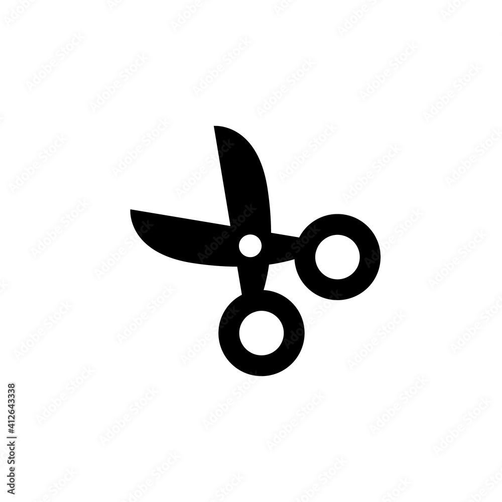 Scissors vector icon. Simple flat icon. Scissor silhouette. Scissors vector icon. Simple flat icon. Scissor silhouette.