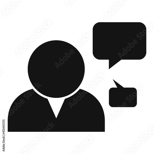 Announcer chat icon. Simple illustration of announcer chat vector icon for web design isolated on white background