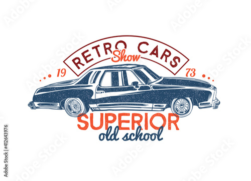car retro t-shirts vector illustration of the power of the roads of California style racing team. vintage graphic design for t-shirts