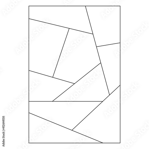 Unique Abstract Blank Jigsaw Puzzle. Simple line art style for printing and web. Geometric triangle style. Stock vector illustration isolated