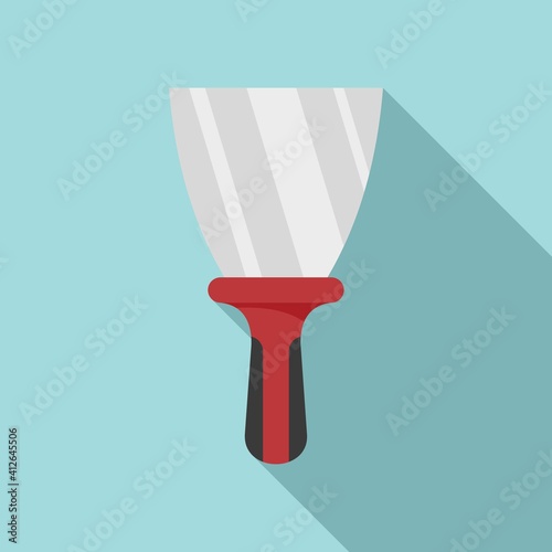 Putty knife house icon. Flat illustration of putty knife house vector icon for web design