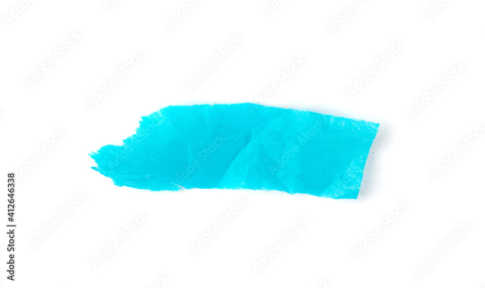 Fototapeta premium Blue Ripped Wrapping Tissue Paper Top View