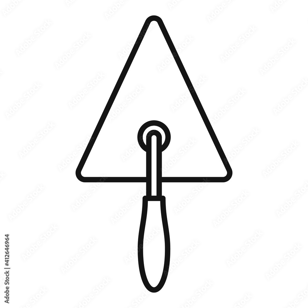 Putty knife hand icon. Outline putty knife hand vector icon for web design isolated on white background Putty knife hand icon. Outline putty knife hand vector icon for web design isolated on white background