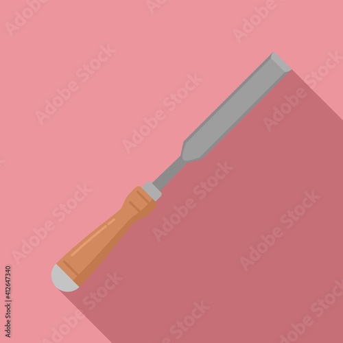 Chisel carving icon. Flat illustration of chisel carving vector icon for web design