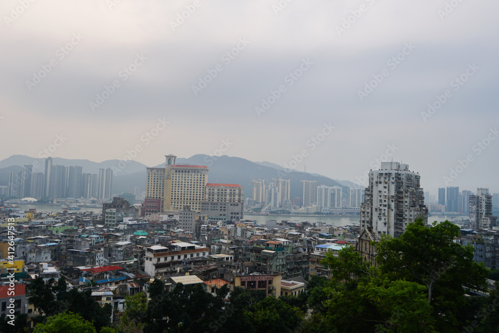 Obraz premium Monte Fort Macau View on City Stock Photo Stock Images Stock Pictures