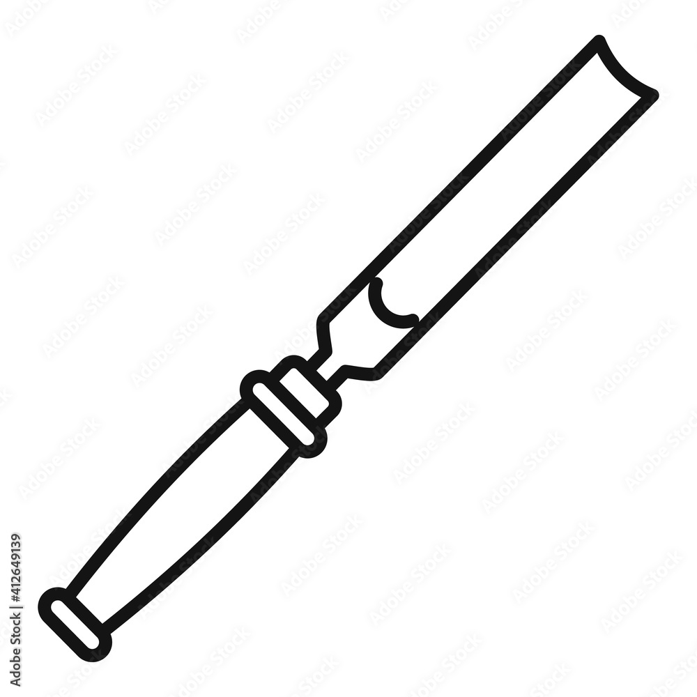 Chisel instrument icon. Outline chisel instrument vector icon for web design isolated on white background