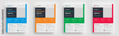 flyer. multipurpose creative corporate official leaflet magazine with newest unique geometric shape advertising flyer template print design