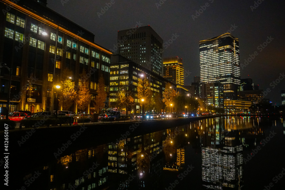 Tokyo Skyscrapers Reflection Marunouchi Japan Stock Photo Stock Images Stock Pictures