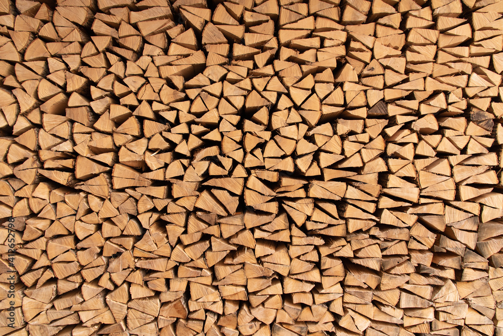 landscape format of wood stacked in a pile