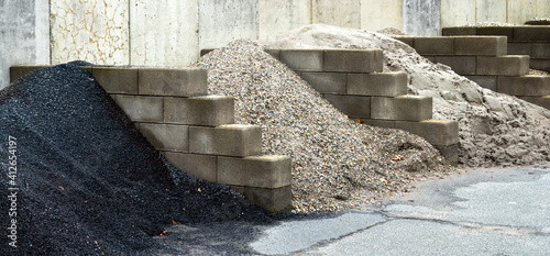 Storage of building o construction materials. photo