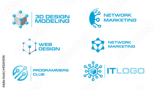 IT logo virtual environ Abstract vector logo website design. 3d modeling. network marketing. virtual environment design. Club programistovyu templates examples of icons logos for companies agencies