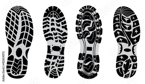 set prints of shoes vector