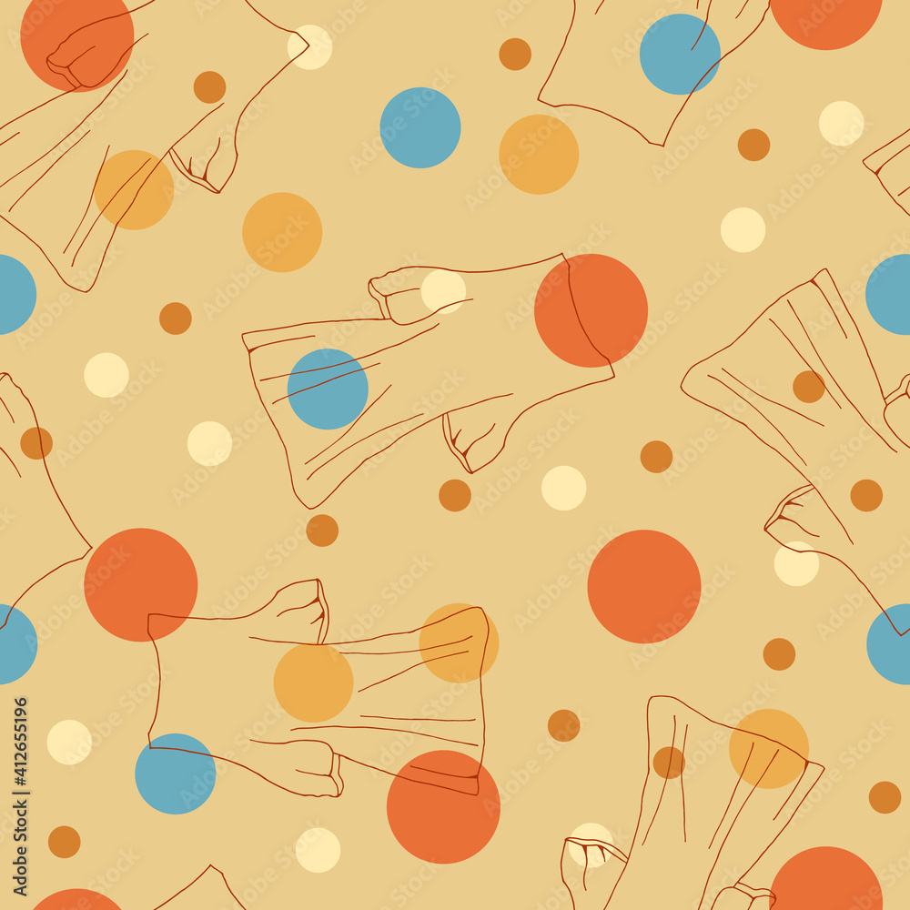 Doodle summer dress seamless pattern. hand drawn background. Vector illustration