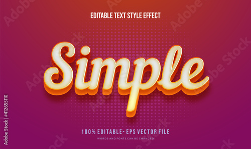 text style effect. Editable change fonts. vector file