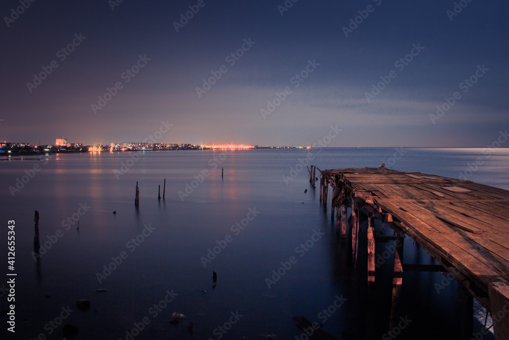 pier in the night