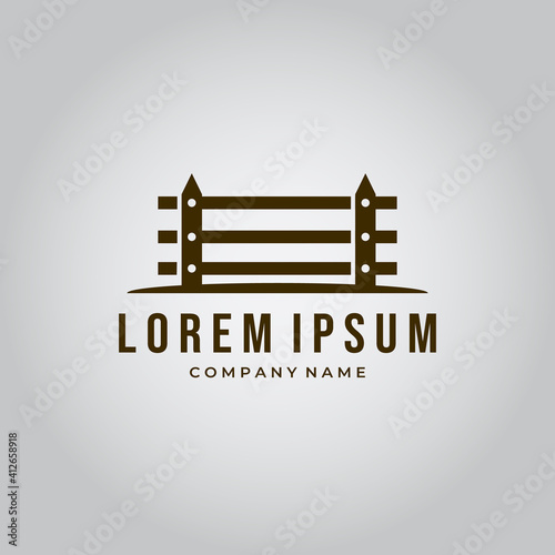 Print fence house logo vector illustration design graphic