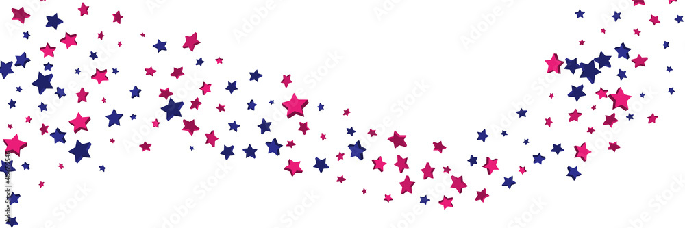 Shooting stars confetti 3D. Multi-colored stars. Festive background. Abstract pattern on a white background. Design element. Vector illustration, EPS 10. Shooting stars confetti 3D. Multi-colored stars. Festive background. Abstract pattern on a white background. Design element. Vector illustration, EPS 10.