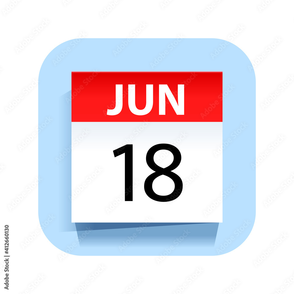 June 18. Calendar Icon. Vector Illustration. June 18. Calendar Icon. Vector Illustration.