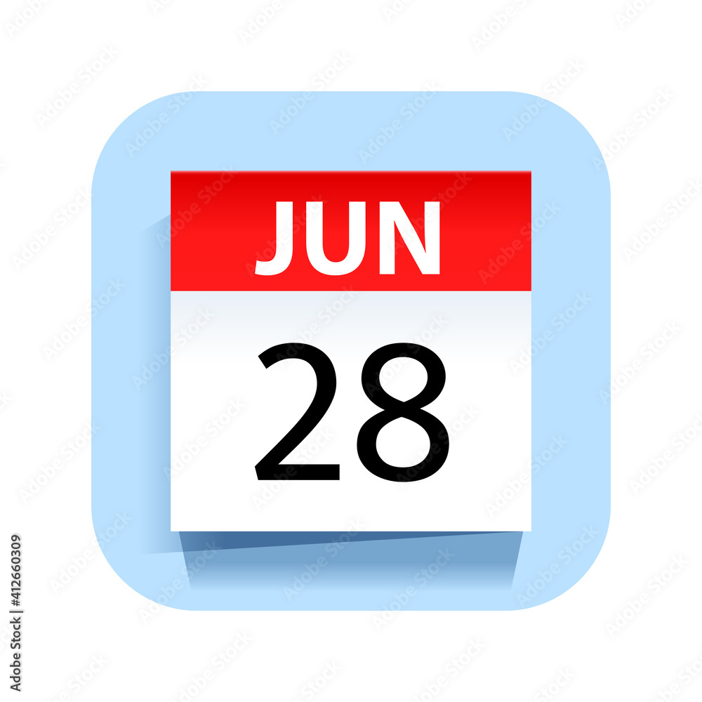 June 28. Calendar Icon. Vector Illustration. June 28. Calendar Icon. Vector Illustration.