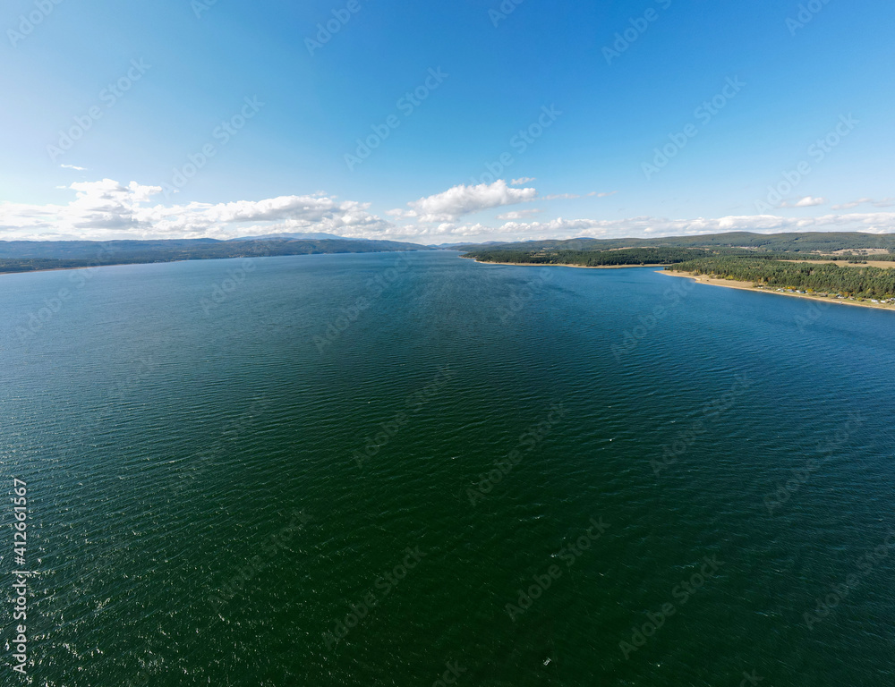 Aerial panorama of Iskar Reservoir, Bulgaria