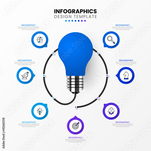 Infographic design template. Creative concept with 7 steps